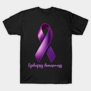 Purple Ribbon Month Epilepsy Awareness for Men Women Warrior T-Shirt